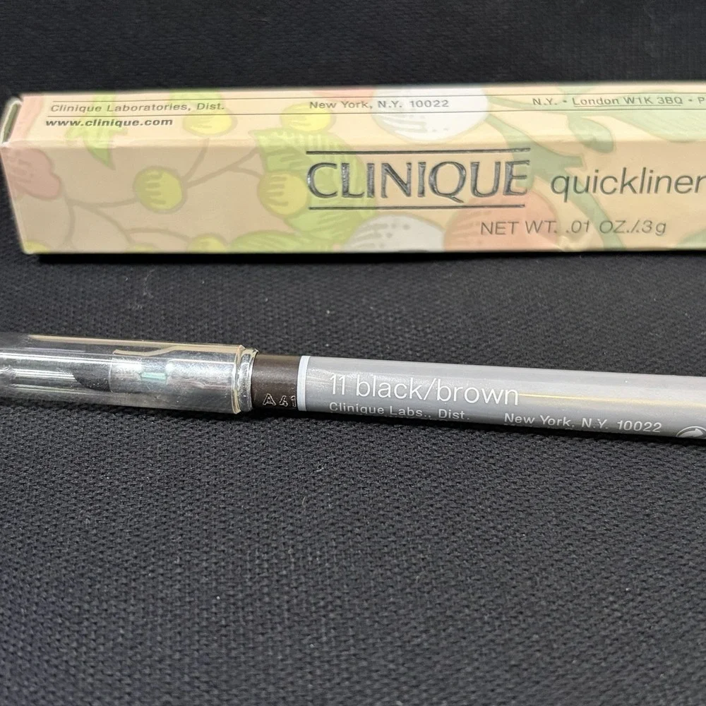 Clinique Quickliner Eyes Eyeliner Pencil Black‎ Brown #11 w/Smudger NIB